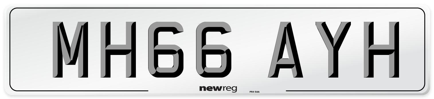 MH66 AYH Number Plate from New Reg